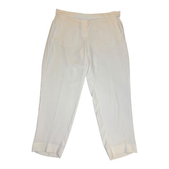 J. Crew‎ Women's Ivory Jamie Dress Pants Size 14 Straight Leg Elastic Waist EUC - Picture 1 of 7